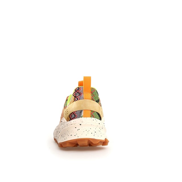 Sneaker with a breathable knitted fabric upper, featuring geometric embroidery and premium suede inserts. Soft fabric lining and antibacterial cork insole for enhanced comfort. Durable rubber sole for reliable traction and long-lasting wear.
