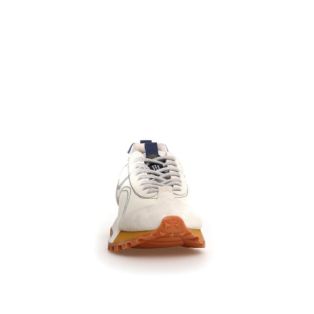 Flower Mountain New Asuka Universal Works Blue Trainers Sneaker with suede and cotton canvas upper featuring an antibacterial cork insole for enhanced freshness. Designed with a durable rubber sole for long-lasting wear and superior traction.