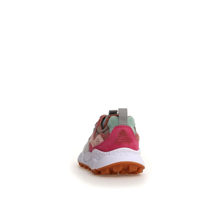Quintessentially Flower Mountain  the Yamano 3 is an eye-catching  eclectic urban design crafted from Japanese fabrics and suede overlay inserts. Inspired by the bright colours and motifs of nature. Perfect for those seeking quality and all-day comfort in the form of a contemporary  expressive silhouette.
