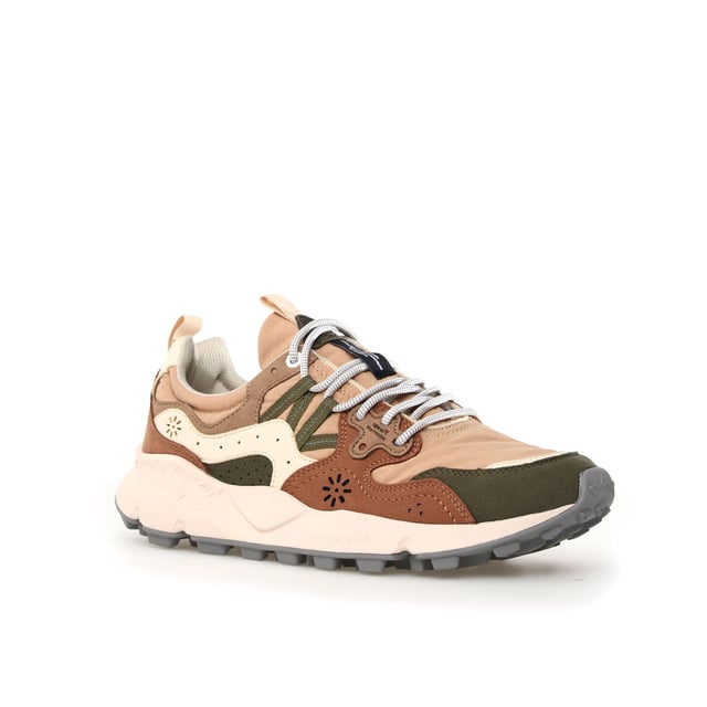 Quintessentially Flower Mountain  the Yamano 3 is an eye-catching  eclectic urban design crafted from Japanese fabrics and suede overlay inserts. Perfect for those seeking quality and all-day comfort in the form of a contemporary  expressive silhouette.