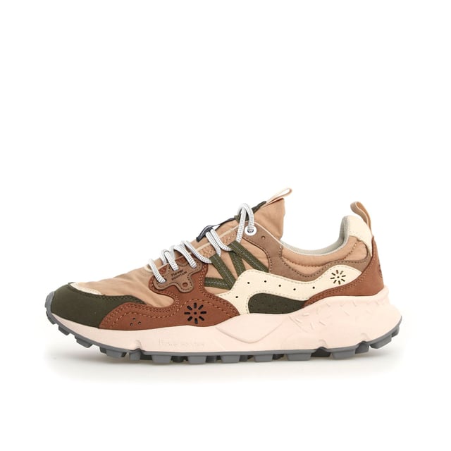 Quintessentially Flower Mountain  the Yamano 3 is an eye-catching  eclectic urban design crafted from Japanese fabrics and suede overlay inserts. Perfect for those seeking quality and all-day comfort in the form of a contemporary  expressive silhouette.