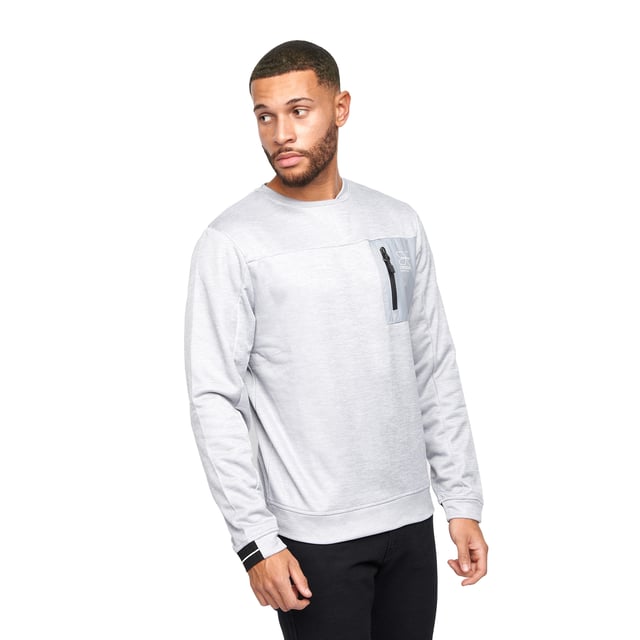 Material: Polyester. Fabric: Tricot. Design: Contrast Detail, Logo. Pockets: Ripstop Pocket, Patch, Reverse Coil Zip. Neckline: Crew Neck. Hem: Fitted. Cuff: Fitted. Sleeve-Type: Long-Sleeved. Back Neck Tape, Self Fabric.