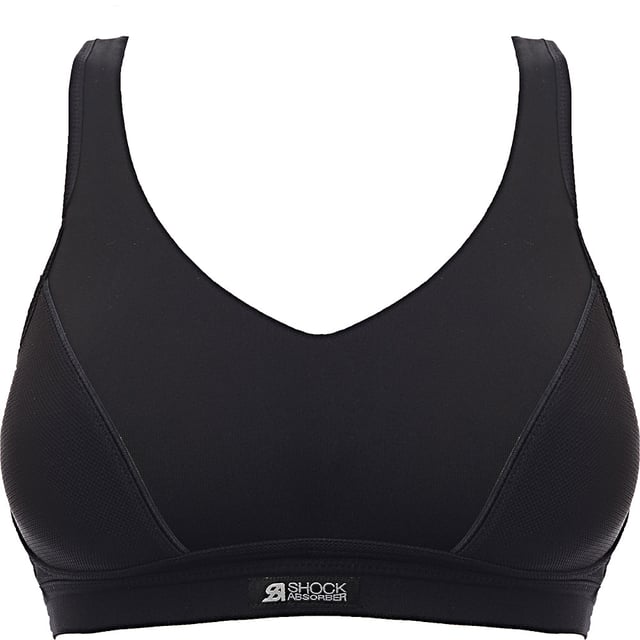 Main: 84% Polyamide, Main: 16% ElastaneAchieve maximum support and comfort with the Shock Absorber High Support Padded Sports Bra. This black sports bra is designed for high-impact activities, featuring a durable blend of 84% polyamide and 16% elastane. The padded cups provide additional support and shape, while the moisture-wicking fabric keeps you dry and comfortable during intense workouts. The adjustable straps and back closure ensure a secure and customizable fit, making this sports bra perfect for running, aerobics, and other high-energy exercises. Stay focused and confident with the reliable support of this high-performance sports bra.
