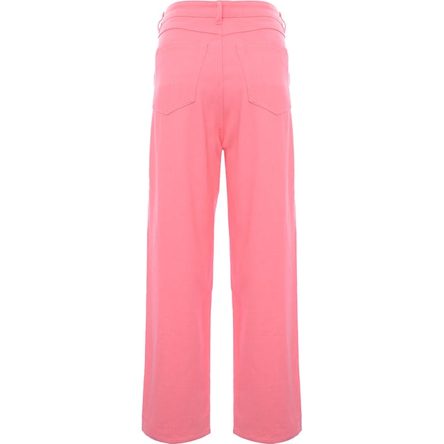 100% Cotton. These wide leg trousers by Weekday come in a v-front style with belt loops and five pockets.