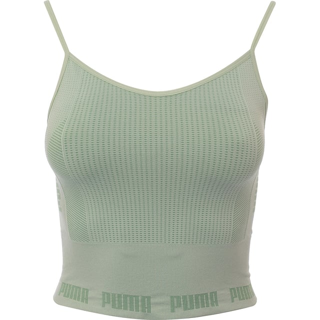 Puma Womens Training Evoknit Seamless Crop Top In Green