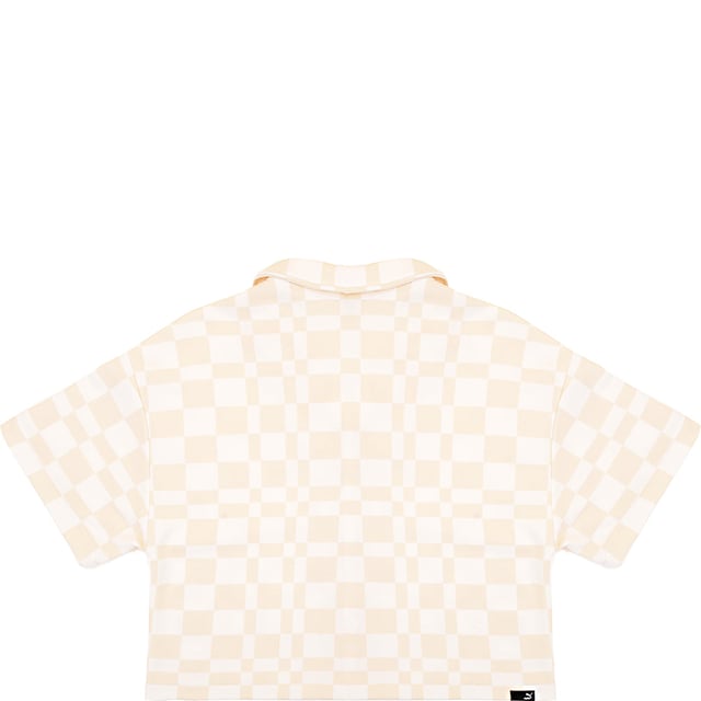 Main: 100% Cotton. The Puma Downtown checkerboard shirt is a stylish and versatile piece that combines a classic beige and white pattern with the subtle flair of small Puma branding. Its design features a smart collar and practical button fasteners, making it a perfect choice for both casual and semi-formal occasions. Whether you're heading to the office or out for a weekend event, this shirt promises to keep you looking sharp and feeling comfortable.