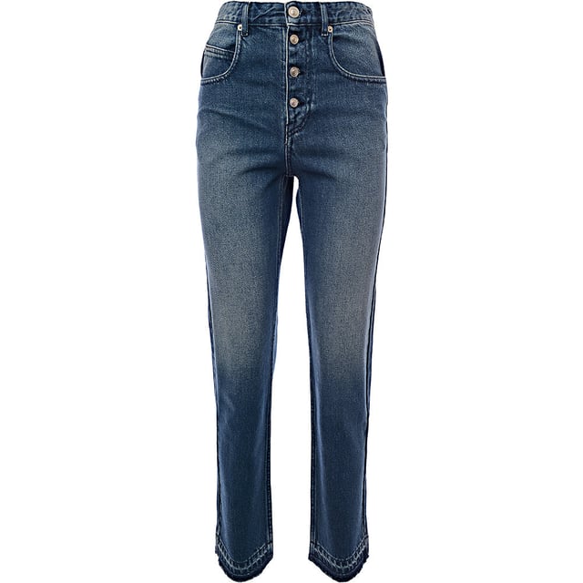100% cottonStructure your daily uniform around the Belden jeans from Marant Etoile. The slightly cropped design is made from cotton denim to a straight-leg silhouette, featuring an exposed button fly and frayed edges