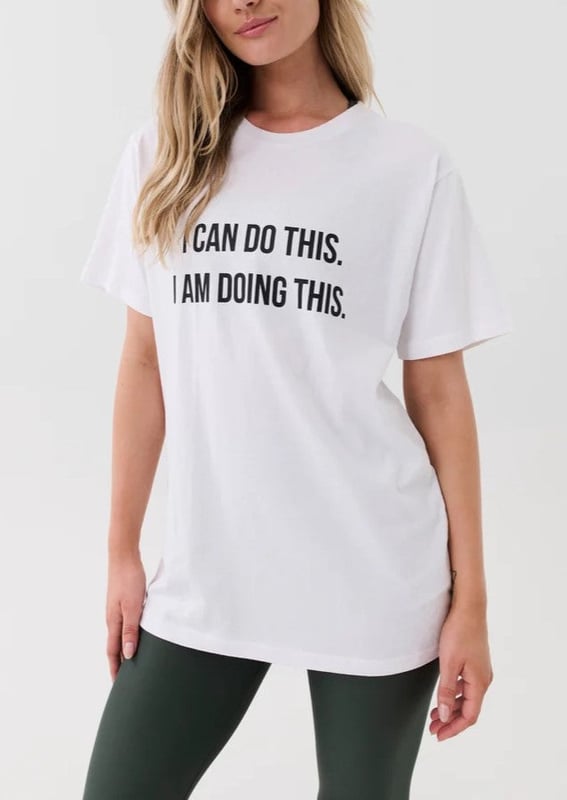 70% ORGANIC COTTON &amp; 30% HEMP. Relaxed fit, longline tee. Fine ribbed neckline. KAAIAA mantra across the front and logo at back. P.E Nation logo on hem