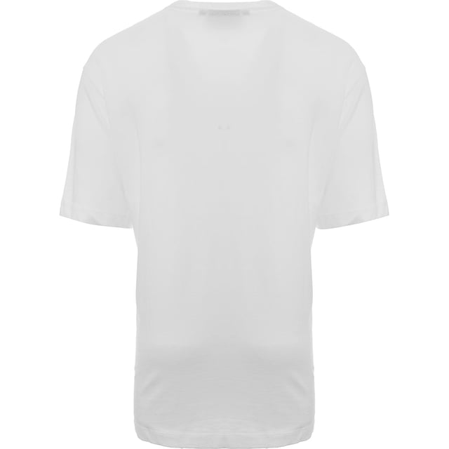 Main: 100% Cotton. The Siksilk oversized t-shirt in white with a red rhinestone logo is a bold fashion statement that combines comfort with a touch of luxury. The sparkling red rhinestones add a pop of color and a bit of glamour to the classic white tee, making it a versatile piece that can be dressed up or down. Whether you're going out with friends or just want to add some flair to your casual wear, this t-shirt is sure to turn heads and make a lasting impression.
