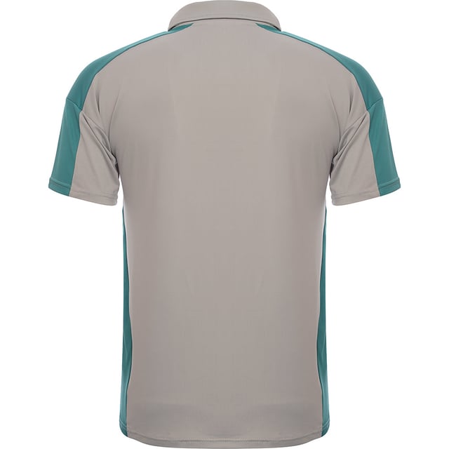 Main: 100% Polyester. Imagine hitting the field or the streets in a stylish South Beach short-sleeved football jersey t-shirt. The cool grey and blue hues blend seamlessly, offering a look that's both sporty and chic. The small logo on the front adds a touch of class without overwhelming the design, and the collar gives it a smart, polished edge. It's the perfect way to make a statement while keeping things casual and comfortable.