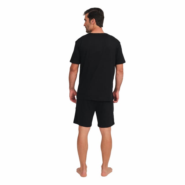 These men's short-sleeved pajamas combine comfort and style in a fresh and relaxed set, perfect for resting in comfort and looking good even at home.

 Details:

 T-shirt:
 - Relaxed fit.
 - Round neck.
 - Short sleeve.
 - Front print.

 Short:
 - Short and baggy.
 - Side pockets.
 - Elastic waistband.
 - Light and cool fabric for the warmest nights.
 - Tone-on-tone visible seams.

 For those seeking a restful night's sleep, MUNICH's luxurious short-sleeved pyjama sets are just the ticket. Crafted from the finest fabrics and with an attention to detail unmatched in the industry, these comfortable and stylish men's short-sleeved pyjamas will ensure you sleep in luxury each and every night.
 Composition: T-shirt: 50% Modal, 50% Cotton; Shorts: 50% Modal, 50% Cotton
 Care:
Machine wash max. 30ºC.
 Use mild detergent.
 Avoid bleaches.
 Dry at low temperature.
 Iron at low temperature.