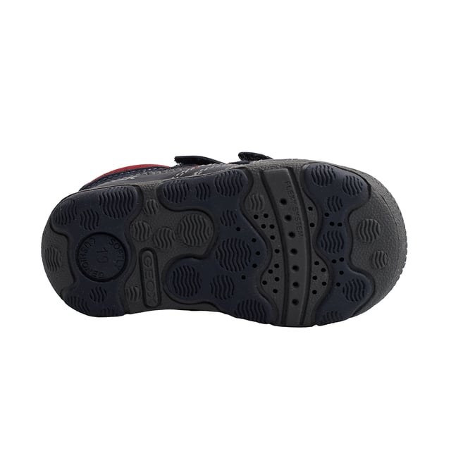 The Geox boys' sneakers combine modern design and comfort to accompany little ones on their daily adventures. With a sporty style and attractive colors, these boys' sneakers offer a versatile and functional look.

 Details:
 - Breathable.
 - Closure type: Double velcro.
 - Non-slip sole.
 - Made of leather.
 - The perforated sole allows feet to breathe naturally.
 - Shock-absorbing antibacterial insole.
 - Flexy system.
 - Geox Breathe: Technology designed to ensure the best possible air circulation and maintain optimal body temperature. The system provides maximum comfort thanks to breathability and a high degree of temperature regulation.

 The Geox kids' sneakers are the perfect combination of style, comfort, and functionality. Their sporty design with hook-and-loop closure makes them easy to wear every day, while the Geox's breathable technology keeps feet cool and comfortable.
 Composition: Exterior: Leather, Suede; Interior: Leather; Sole: Rubber; Insole: Leather
 Care:
Use a damp cloth or soft brush.
 Do not machine wash.
 Let it air dry, without direct sunlight or heat.
