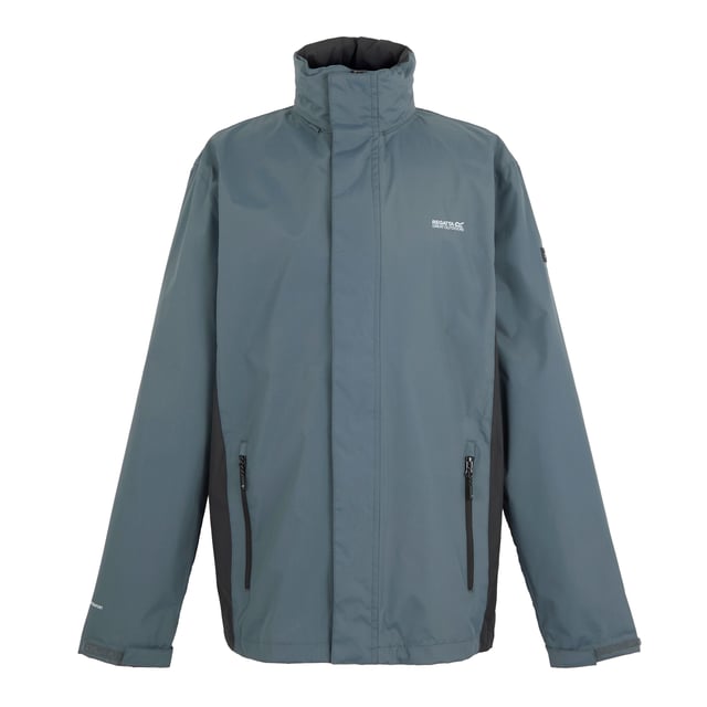 100% Polyester. Fabric: Mesh. Design: Plain. Cuff: Adjustable. Neckline: High-Neck. Hooded, Lightweight, Logo, Shockcord Hem, Soft Touch, Taped Seam, Water Resistant, Wind Resistant. Sleeve-Type: Long-Sleeved. Hood Features: Adjustable, Concealed. Length: R. Fit: R. Pockets: 2 Side Entry Pockets, 1 Inner Pocket. Fastening: Full Zip. XS: 39 in. S: 42 in. M: 45 in. L: 48.5 in. XL: 51.5 in. XXL: 55.5 in. 4XL: 60.5 in.
