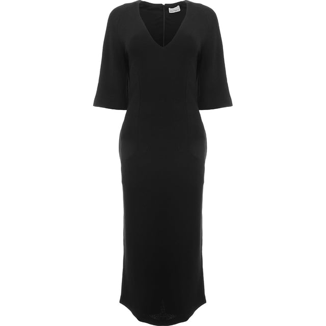 100% organic wool - Lining: 100% silk. Raey's maxi dress is crafted in the UK from organic wool crepe with a deep V and darted bodice, falling to a clean drape with a back hem vent