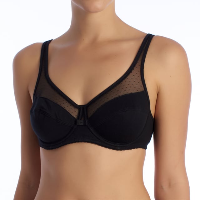 The Generous women's underwire bra is designed for support, comfort, and durability. Made from soft organic cotton, this bra offers firm support and naturally enhances your silhouette. Its sleek design ensures breathability, keeping you fresh all day long.

 Available in a variety of colors and styles, it combines comfort and aesthetics, ideal for both everyday use and special occasions. With its commitment to the environment, this bra is a reliable and durable choice.

 Main features:
 - Organic and sustainable materials.
 - Hoops for firm support and silhouette enhancement.
 - Soft and breathable fabrics for greater comfort.
 - Adjustable straps for a custom fit.
 - Available in various colors and styles.
 - 3-position, double-row hook closure.
 - Ideal for everyday use and special occasions.
 Composition: 92% Cotton, 6% Polyamide, 2% Elastane
 Care:
Wash at maximum temperature 40º.
 Do not iron.
 Do not use bleach.
 Do not use a dryer.