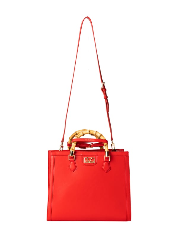 19v69 ITALIA handtas HEIDI combineert klassiek design met een moderne twist. Het bamboe handvat, de gouden details en felle kleuren maken het een stijlvolle blikvanger voor elke gelegenheid.