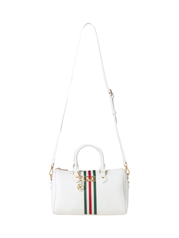 19v69 ITALIA handtas FILIA combineert een sportief gestreepte look met een elegant ontwerp. Gouden details en een verstelbare schouderriem ronden de tas in stijl af - perfect voor in de stad, op kantoor of in je vrije tijd.