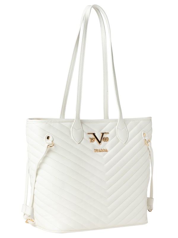 De BLAGICA handtas van 19v69 ITALIA scoort punten met zijn royale opbergruimte en elegante chevron quilting. De lange handvatten en de veganistische lederlook maken het de perfecte alledaagse metgezel met stijl.