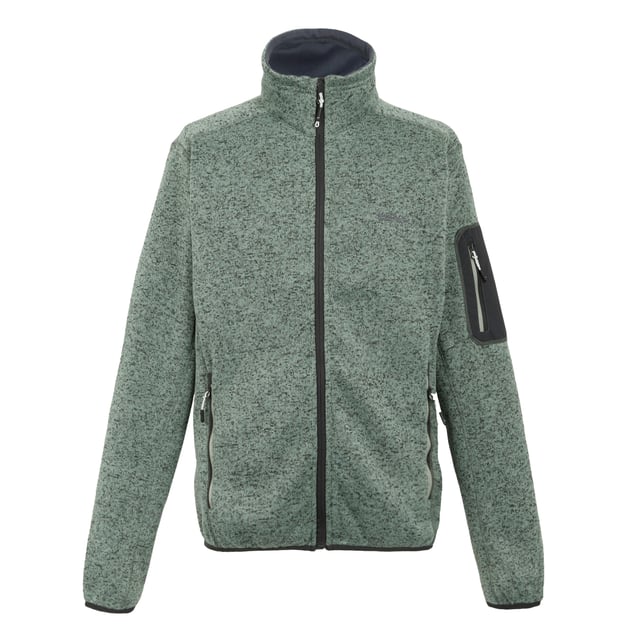 100% Recyceltes Polyester. Gewebe: Fleece, Jerseyware, meliert, Weiche Haptik. Design: Logo. GSM (Gramm pro Quadratmeter): 250. Gewebetechnik: Atmungsaktiv, Feuchtigkeitsabweisend. Langärmlig. Stehkragen. Taschenart: Zwei Taschen unten, Eine Tasche am Ärmel, Reißverschluss. Durchgehender Reißverschluss. S: 96,52 cm. M: 102 cm. L: 107 cm. XL: 112 cm. XXL: 121,92 cm. 4XL: 137 cm. 5XL: 145 cm.
