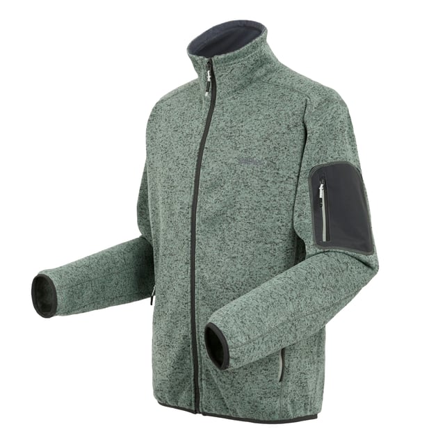 100% Recyceltes Polyester. Gewebe: Fleece, Jerseyware, meliert, Weiche Haptik. Design: Logo. GSM (Gramm pro Quadratmeter): 250. Gewebetechnik: Atmungsaktiv, Feuchtigkeitsabweisend. Langärmlig. Stehkragen. Taschenart: Zwei Taschen unten, Eine Tasche am Ärmel, Reißverschluss. Durchgehender Reißverschluss. S: 96,52 cm. M: 102 cm. L: 107 cm. XL: 112 cm. XXL: 121,92 cm. 4XL: 137 cm. 5XL: 145 cm.