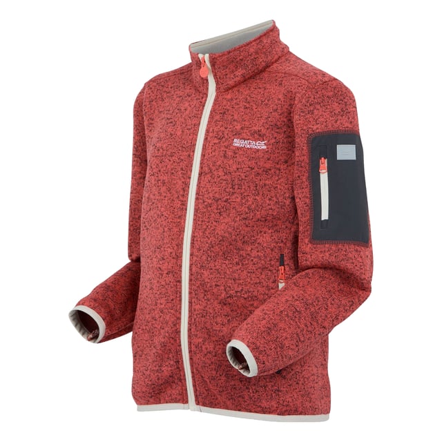 100% Polyester. Fabric: Fleece, Knit Effect, Marl, Stretch. Design: Contrast Detail, Logo. 250gsm. Sleeve-Type: Long-Sleeved. Reflective Trim. Neckline: Standing Collar. Cuff: Stretch Binding. Fit: Comfort. Pockets: 2 Side Pockets, 1 Sleeve Pocket, Zip. Fastening: Full Zip. Hem: Stretch Binding. Sustainability: Eco Friendly, Made from Recycled Materials, Sustainable Materials. 5-6 Years: 24 in. 3-4 Years: 22 in. 13 Years: 32 in. 15-16 Years: 36 in. 11-12 Years: 31 in. 9-10 Years: 29 in. 7-8 Years: 26 in.