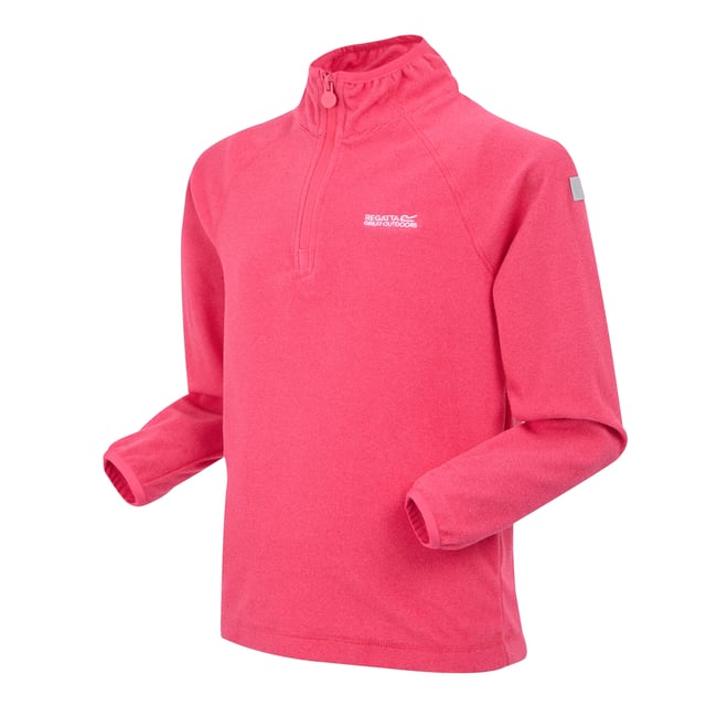 Regatta Kinder Fleecetop Loco (Pop/Himbeerrot) 100% Polyester. Gewebe: Micro-Vlies. Design: Logo. GSM (Gramm pro Quadratmeter): 140. Flachriegelstich. Langärmlig, Raglanärmel. Stehkragen, Mit Stretch, Reißverschluss. Bündchen: Mit Stretch. Länge: Regulär. mit halbem Reißverschluss. 116: 61 cm. 146-152: 78,74 cm. 158: 82,55 cm. 140, 146: 73,66 cm. 128: 67,31 cm. 164: 86,36 cm. 104: 57,15 cm. 170-176: 92,71 cm. 164-170: 88,9 cm.
