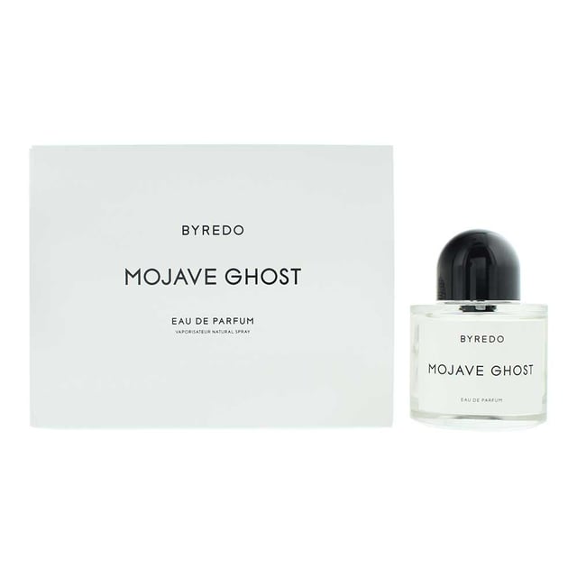 Byredo Mojave Ghost Eau de Parfum is an Oriental Floral fragrance for women and men. Launched in 2014, this fragrance is perfect for the warmer seasons and ideal for day wear. It offers a serene and captivating blend of soft fruits, delicate florals, and refined woods, creating an airy yet deep scent that is both intriguing and refreshing.

The fragrance opens with a unique combination of sapodilla and ambrette (musk mallow), offering a subtle sweetness and smooth, musky undertone that immediately captures attention. The heart reveals the delicate floral presence of magnolia and violet, beautifully intertwined with the creamy warmth of sandalwood, creating a soft, elegant, and well-balanced middle. The base then unfolds into a sophisticated mix of ambergris, cedar, and musk, leaving a smooth, natural, and enduring trail. 

Ideal for those who enjoy light, aromatic, and elegant fragrances, Mojave Ghost is a versatile scent that evokes a sense of quiet sophistication and timeless beauty, housed in a classic sleek bottle that embodies its minimalist charm.

Top Notes: Sapodilla, Ambrette (Musk Mallow).

Middle Notes: Magnolia, Violet, Sandalwood.

Base Notes: Ambergris, Cedar, Musk.

How to Apply:

Apply it to your body's warmest points, such as the crease of your elbows and wrists, to intensify the longevity of the fragrance. Avoid rubbing after application, as this will reduce the longevity of the fragrance. For wrist application, apply the fragrance after hand washing.