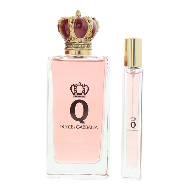 Dolce & Gabbana Q 2-piece gift set features an Aromatic Fruity fragrance for women, created by Daphne Bugey and launched in 2023. The scent opens with a vibrant burst of Sicilian Lemon, Blood Orange, and Jasmine, creating a fresh and luminous introduction. The heart reveals a delicate blend of juicy Cherry and soft Heliotrope, adding a sweet and floral touch. As it dries down, the fragrance settles into a warm and sensual base of Musk and Cedar, offering depth and elegance. This set includes a 100ml Eau de Parfum and a 10ml travel-size spray, making it perfect for both everyday wear and on-the-go touch-ups. A wonderful gift for those who love a bright, fruity, and sophisticated scent.