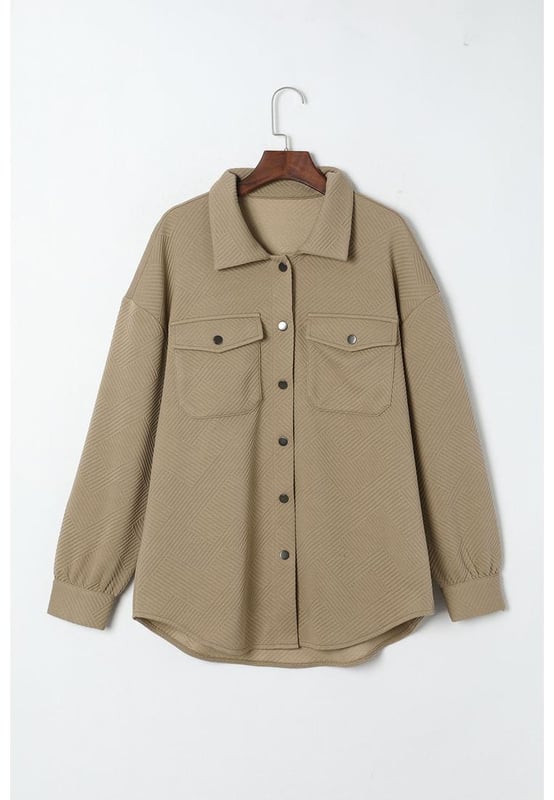 Solid jacket ensures easy coordination with your existing wardrobe
  Crafted from a textured fabric adding visual interest and depth
  Turn
  down collar for a classic touch
  Perfect for transitional weather or layering
  Available for women
Material: 95% Polyester 5% Elastane