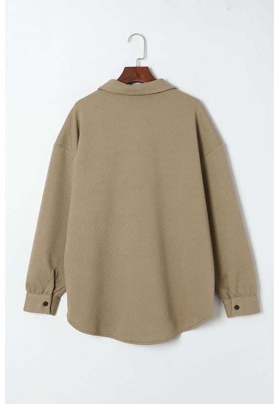 Solid jacket ensures easy coordination with your existing wardrobe
  Crafted from a textured fabric adding visual interest and depth
  Turn
  down collar for a classic touch
  Perfect for transitional weather or layering
  Available for women
Material: 95% Polyester 5% Elastane