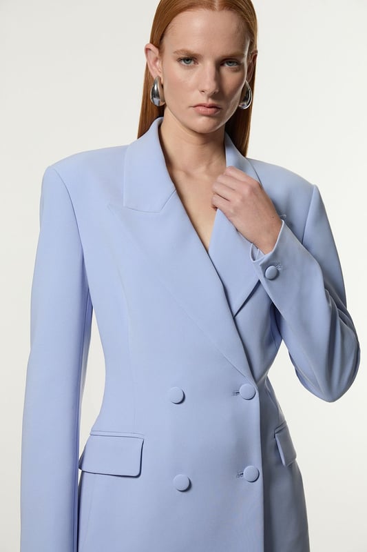 From statement glamour to understated elegance, this latest selection of occasion wear covers every moment. High-impact details serve the dramatic dresser, while sleek tailoring and monochrome combinations cater to those with a polished and pared-back aesthetic. Make a statement with our striking blazer, which features a dramatic, applique design and double breasted buttons. Style it simply with the matching trousers and heeled boots or statement heels for a look that will take you from race days to party season events. Lace Applique Contrast Tailored Tuxedo Jacket Flattering Fitted Silhouette V Neckline Contrasting Lace Applique Accent and Buttons Classic Double Breasted Button Detailing Matching Trousers Sold SeparatelyDiscover our collection of occasion wear or browse our range of women's occasion dresses now.