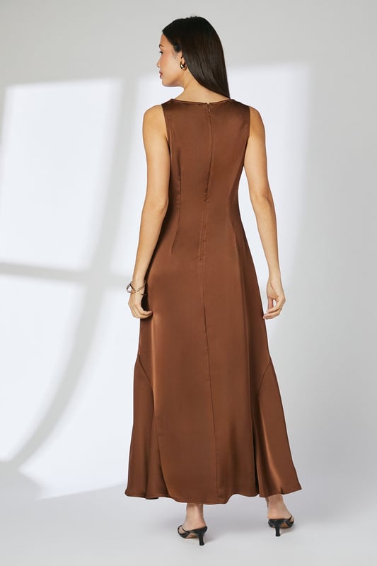 princess polly baby blue dress Women's Brown Midi Dress Long Sleeve main image 1