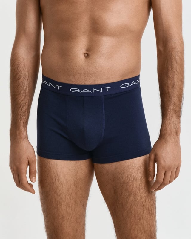 GANT's underwear delivers supportive, comfortable fits in high-quality fabrics. These cotton jersey trunks from GANT arrive in a 3-pack of classic, solid colors. They have a slim fit, regular waist and short leg length. Each trunk features a jacquard-knitted elastic waistband detailed with repeating GANT logos.

Pack of three
Slim fit
Short leg length
Regular waist
Jacquard-knitted waistband
GANT logos at waistband

 95% Cotton, 5% Elastane 

900023003
 
 