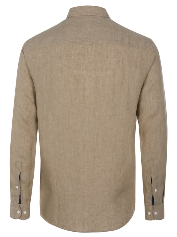 100% Leinen; Tommy Hilfiger Leinenhemd;  Modell: MW0MW34602 AEG;  Hochwertig verarbeitet;  100% leichtes Leinen;  Regular Fit;  Button-Down-Kragen;  Knopfleiste mit 7 Knöpfen;  Sportmanschetten;  Tommy Hilfiger Logodetails