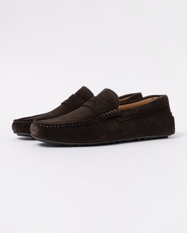 Crafted in soft suede for comfort, these timeless BOSS Menswear loafers have a flexible moccasin construction with great traction. Penny trim featuring embossed logo.

Fastening top: Slip-on
Fully lined
Packaging: Box

Upper material: 100% Cow skin, Lining: 90% Polyamide, 10% Polyurethane, Sole: 100% Thermoplastic polyurethane, Innersole: 90% Polyamide, 10% Polyurethane
50541750