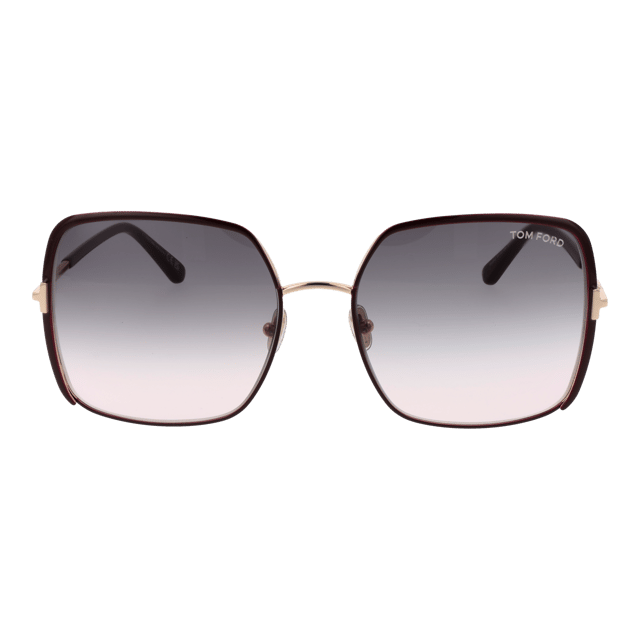 Gender: Women
Main color: Burgundy
Frame color: Burgundy
Frame material: Metal
Lenses color: Grey
Lenses material: Plastic
Filter category: 2
Lenses effect: Gradient
Protection: 100% UVA & UVB
Size: 60-18-135
Lenses width: 60
Lenses height: 56
Bridge width: 18
Frame width: 145
Temples length: 135
Style: Square
Rim style: Full-Rim
Spring hinge: No
Extra: No extra
Shipment includes: Branded case
Country: Italy