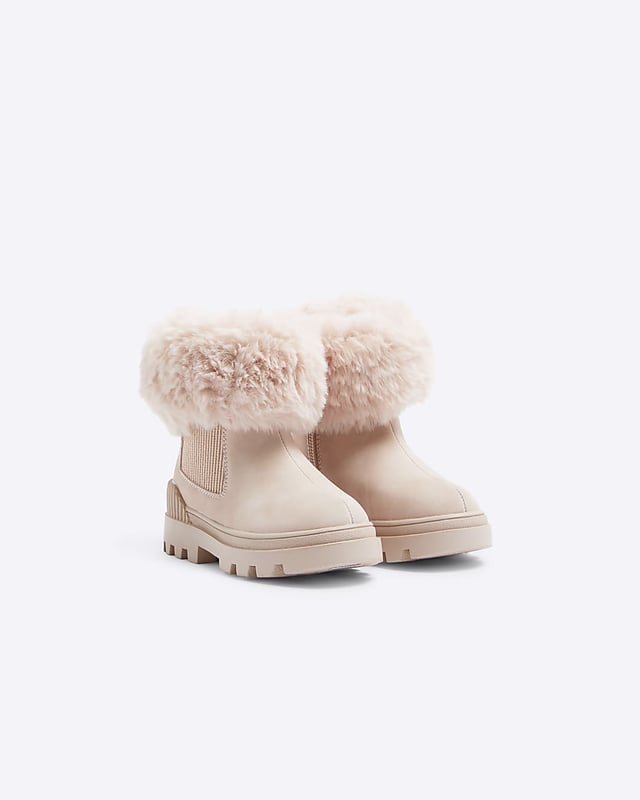 PU fabric, Faux fur cuff, Side zip fastening