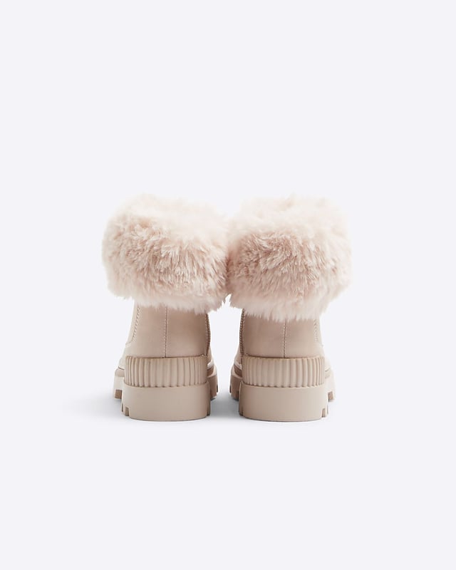 PU fabric, Faux fur cuff, Side zip fastening