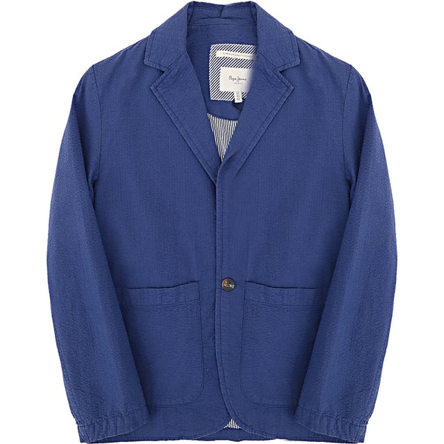 Pepe Jeans Boys Arthur Cotton Blazer Jacket In Blue