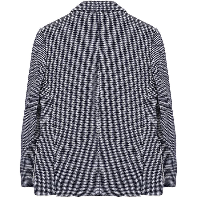 Hackett London Boys Textured Knit Cotton Blend Blazer Jacket In Navy/Grey