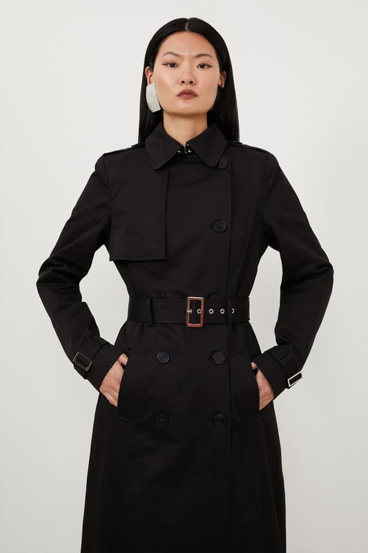 Petite Tailored Classic Belted Trench Coat