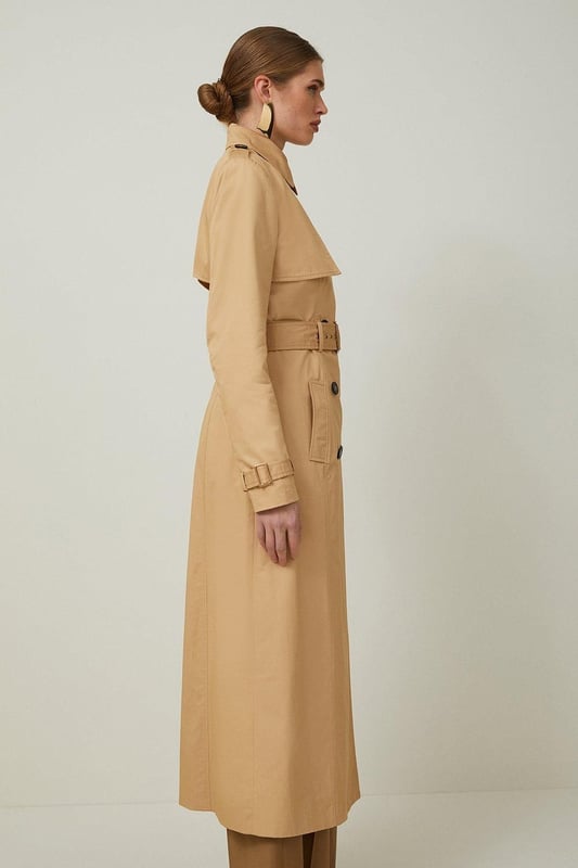 Belted Trench Trenchcoat Petite Beige Women Petite Solid Belted - Main Image