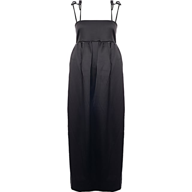 chinese dress ladies Abito Lungo in Satin Avorio GANNI