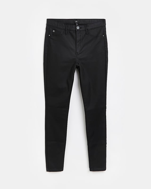 Super skinny fit, Stretchy,  lightweight denim fabric, Mid Rise, Coated, Button and zip fly fastening, Stitched down front pockets, Functional back pockets, Belt loops, Made from Responsibly Sourced Cotton via our par