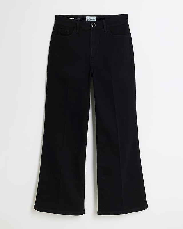 High rise, Button and zip fastening, Pocket detail, Wide leg