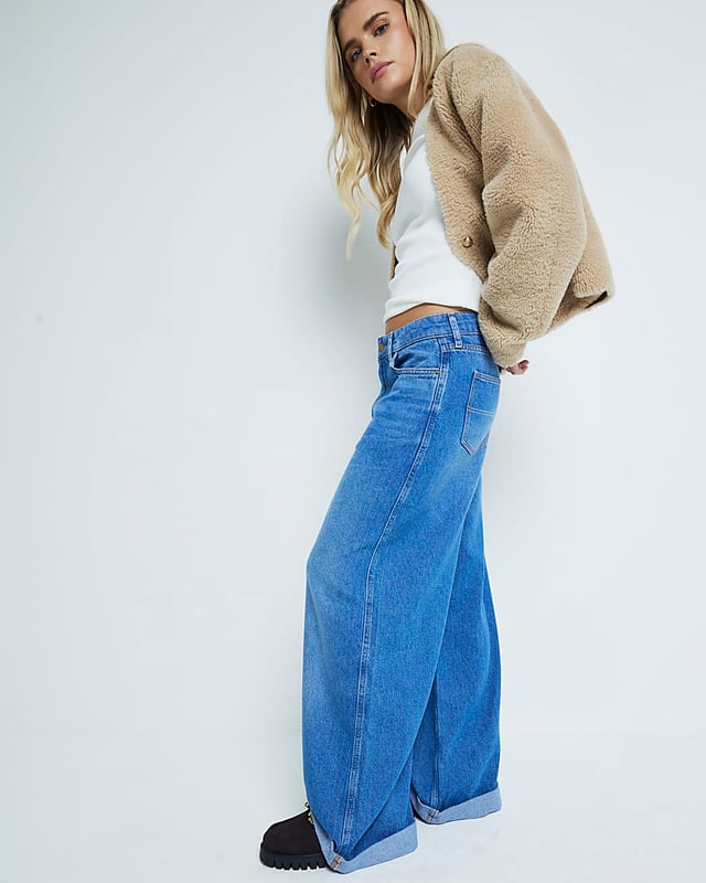 Petite collection, Denim fabric, Button and zip fastening, Belt loops, Pocket detail, Super wide leg