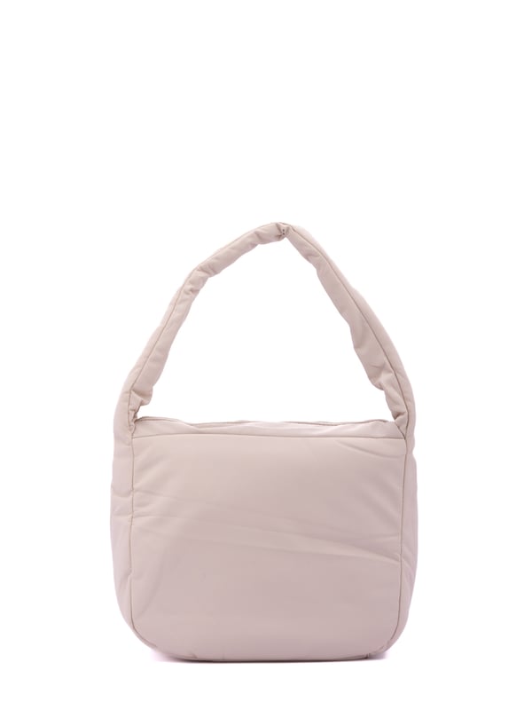 Bolso bandolera para mujer. El cierre es con cremallera. Los bolsillos internos son uno con cremallera y dos abiertos. Hay dos bolsillos externos con cremalleras a los lados. Falta la correa para el hombro. El asa es de tela. Hay un compartimento interno. El material exterior es tela. Internamente está forrado en poliéster. Medidas: 33x30x12 cm. Producto de moda