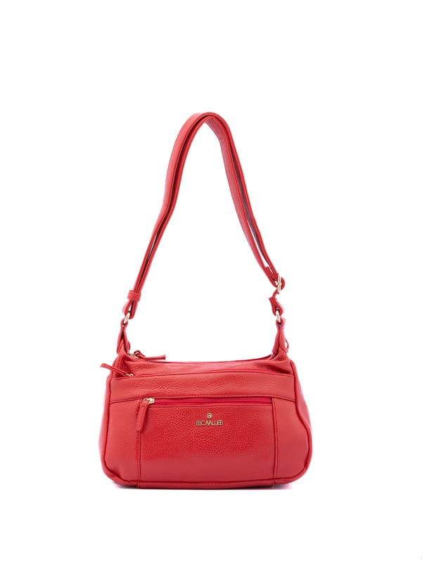 Bolso bandolera para mujer. El cierre es con cremallera. Los bolsillos internos son uno con cremallera y dos abiertos. Los bolsillos externos son dos delanteros con cremallera y uno trasero con cremallera. Falta la correa para el hombro. El asa es regulable en ecopiel. Hay dos compartimentos internos. El material exterior es ecopiel. Internamente está forrado en poliéster. Medidas: 30x20x10 cm. Producto de moda