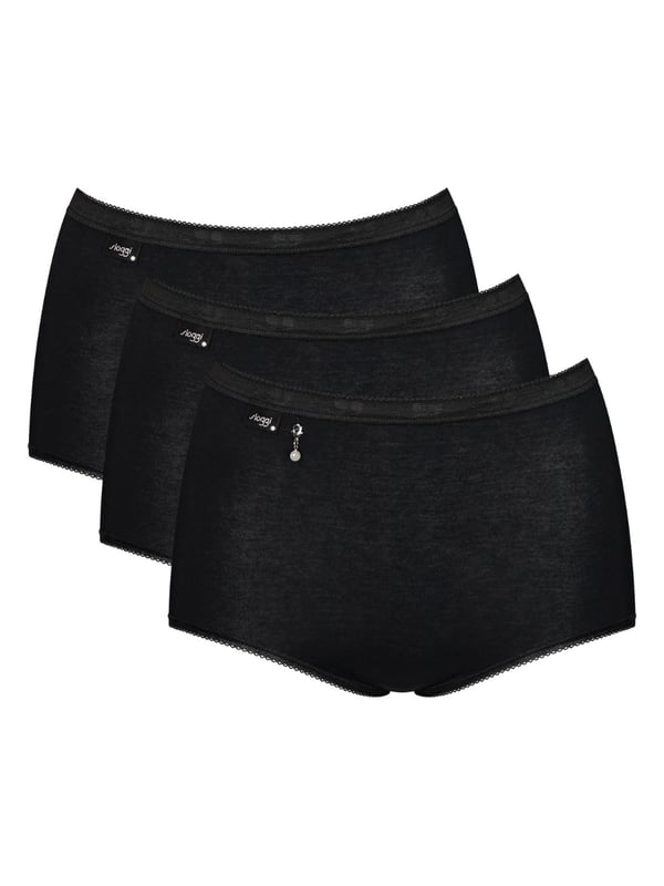 Sloggi Basic+ Maxi Brief. 3 Pack. Product is made of 95% Cotton, 5% Elastane and is machine washable.