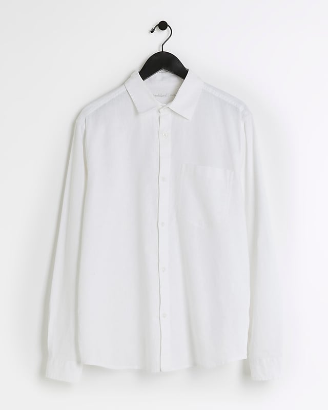 Regular fit, Linen blend, Collared, Long sleeves, Cuffed, Button fastening